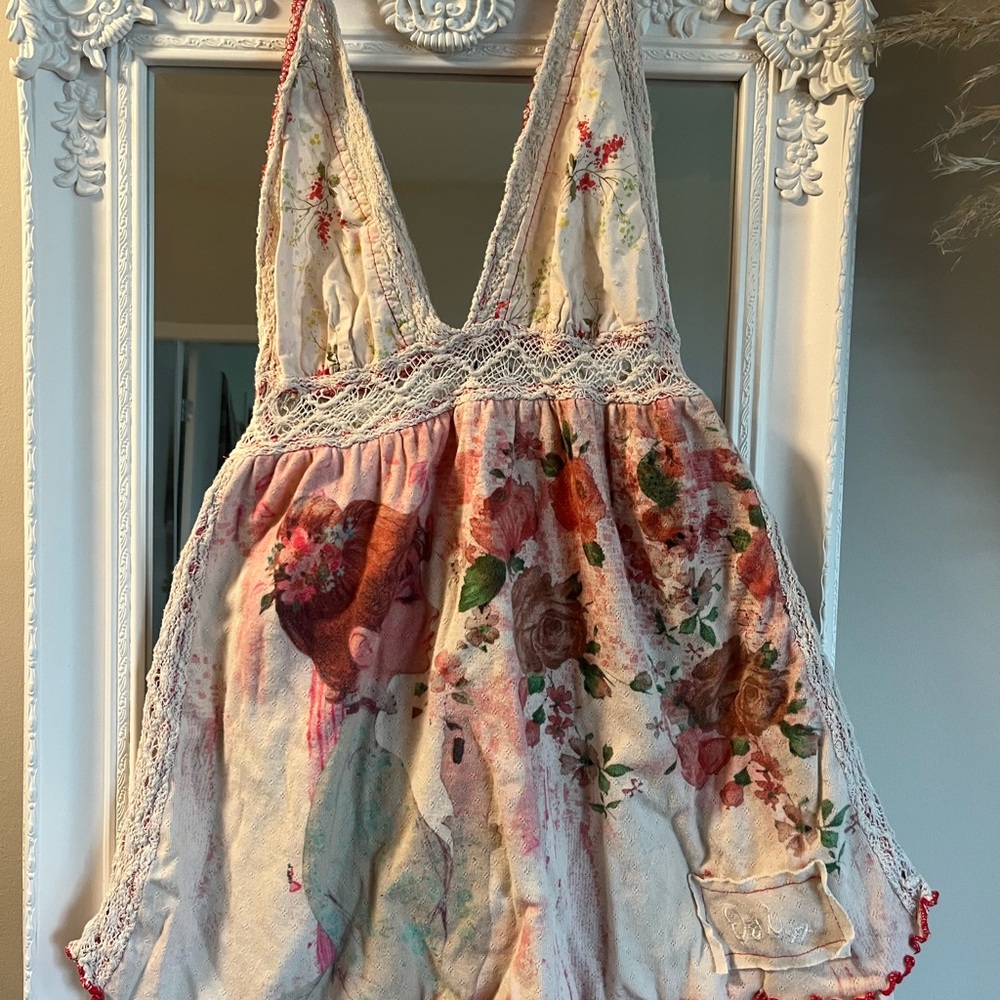 Floral Lace Trim Dress